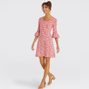 Draper James Floral Bell Sleeve Dress, Size 4